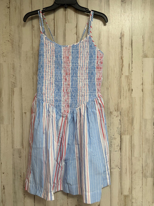 BLUE/RED FREE ASSEMBLY PLAID SMOCKED DRESS, LADIES M