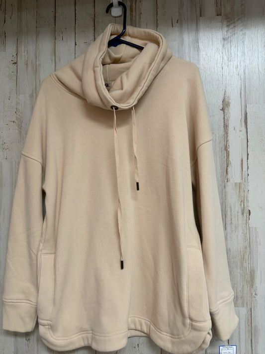 TAN MONO B COWL NECK SWEATSHIRT, LADIES M