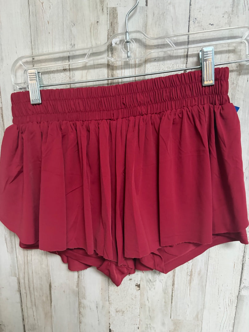 MAROON BLAOSN FLUTTER SHORTS, LADIES M