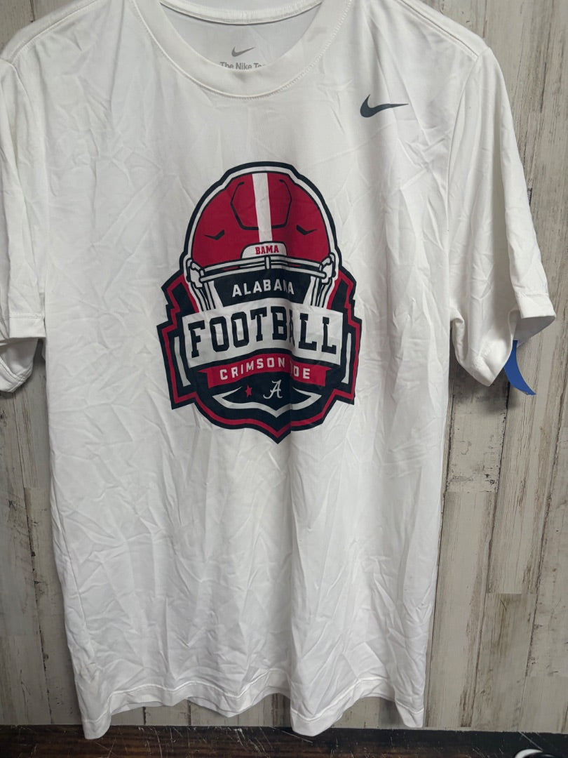 WHITE NIKE ALABAMA FOOTBALL DRY FIT TEE, LADIES L