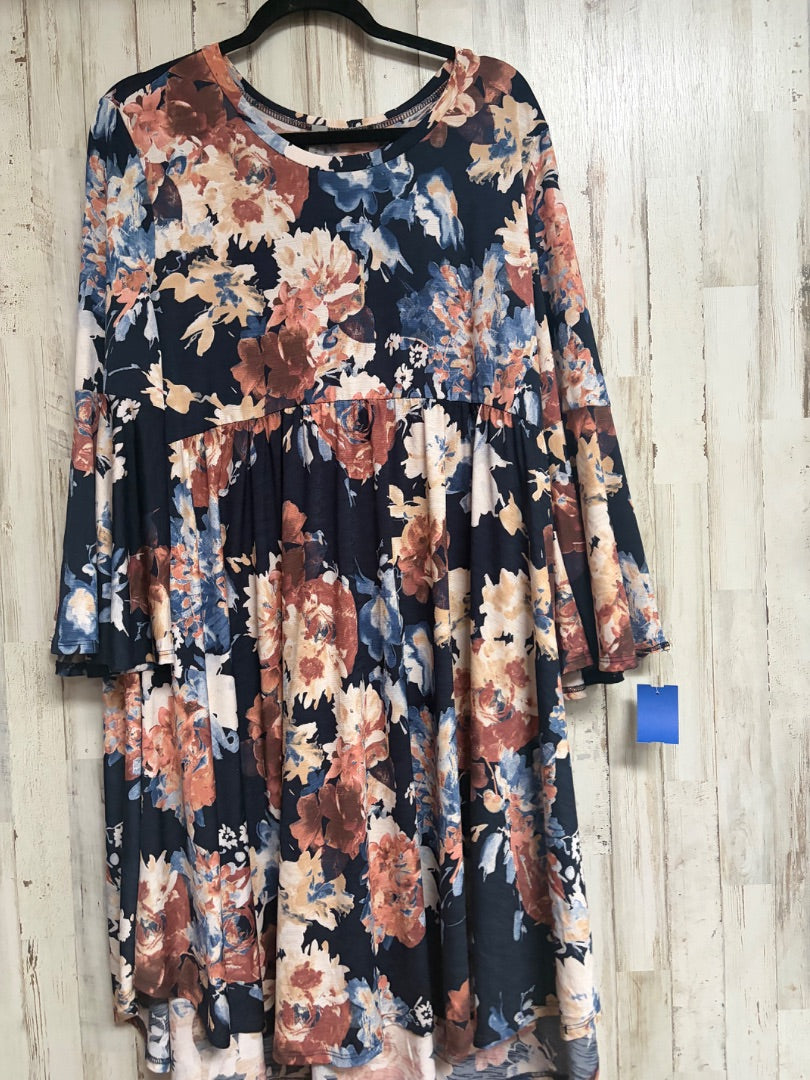 NAVY HONEY ME FLORAL SOFT DRESS, LADIES 2X