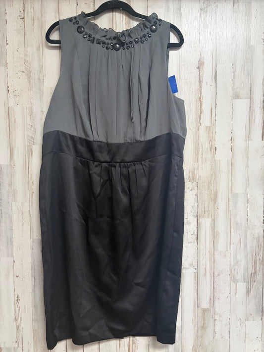 GREY/BLACK AVENUE SZ 18 JEWELED NECK DRESS, LADIES 2X