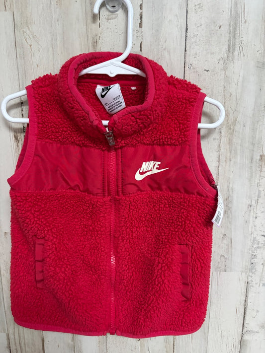 RED NIKE FLEECE ZIP VEST, BOY 24M