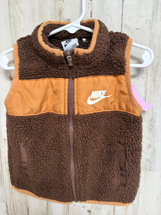 BROWN NIKE FLEECE ZIP VEST, BOY 24M