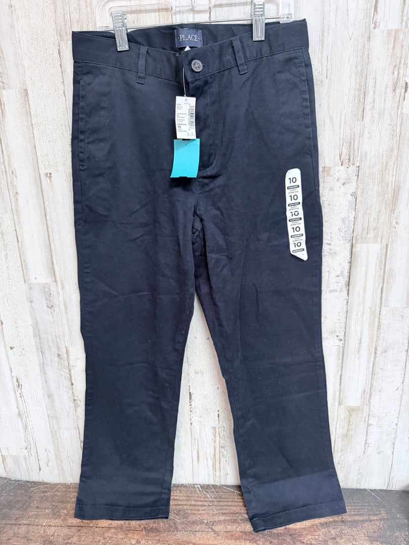 NAVY CHILDRENS PLACE NEW STRAIGHT STRETCH SLACKS, BOY 10 HUSKY