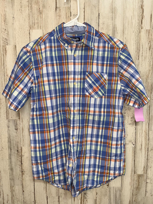 BLUE CHAPS PLAID BUTTON UP, BOY 14/16