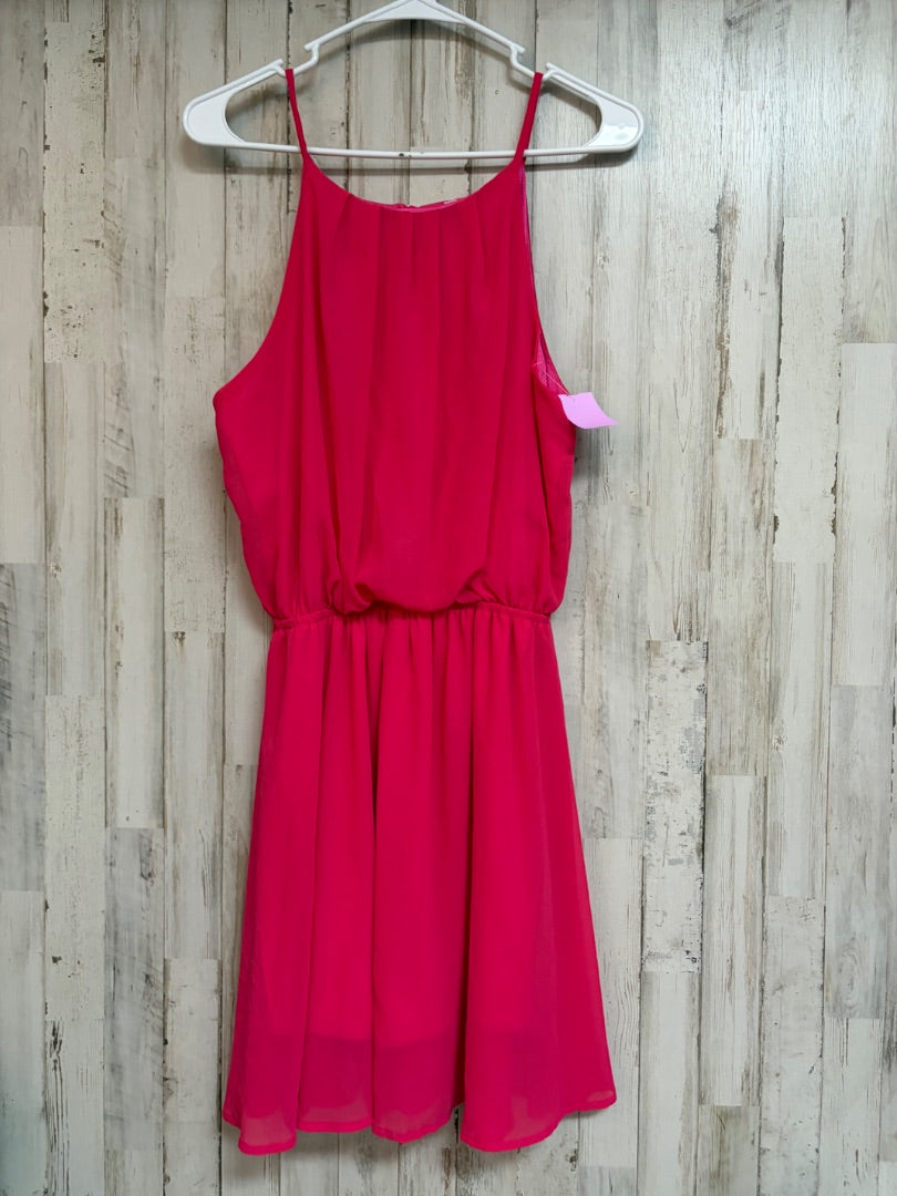 BRIGHT PINK JJ PERFECTION SLEEVELESS FLOWY DRESS, LADIES XL