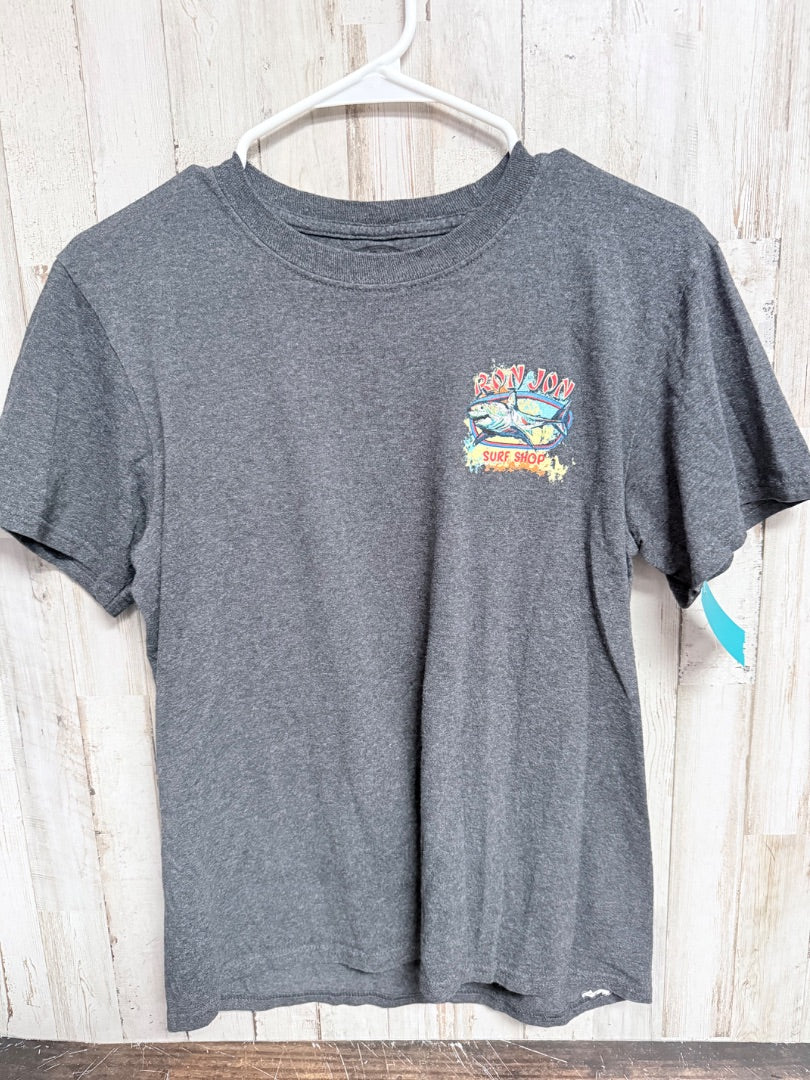GREY RON JON SHARK SURF SHOP TEE, BOY 14