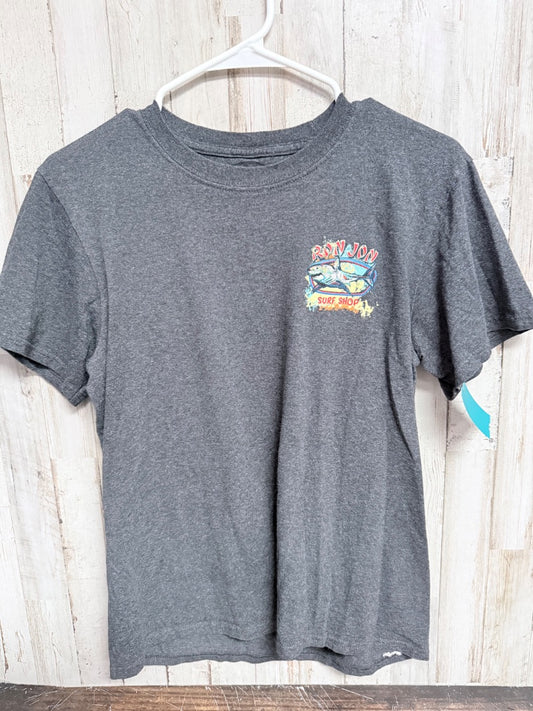 GREY RON JON SHARK SURF SHOP TEE, BOY 14