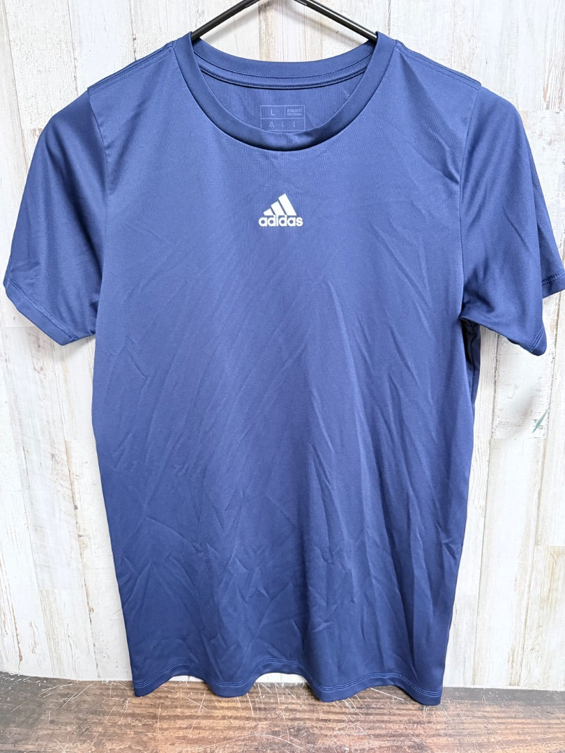 NAVY ADIDAS DRY FIT LOGO TEE, BOY 14/16