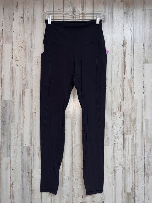 BLACK LULULEMON SZ 6 COTTON LEGGINGS, LADIES M