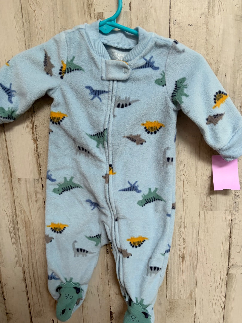BLUE JUST ONE YOU DINO FLEECE SLEEPER, BOY 3M
