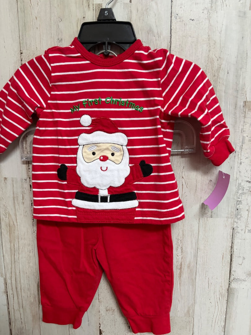 RED LITTLE ME MY FIRST CHRISTMAS STRIPE SET, BOY 6M