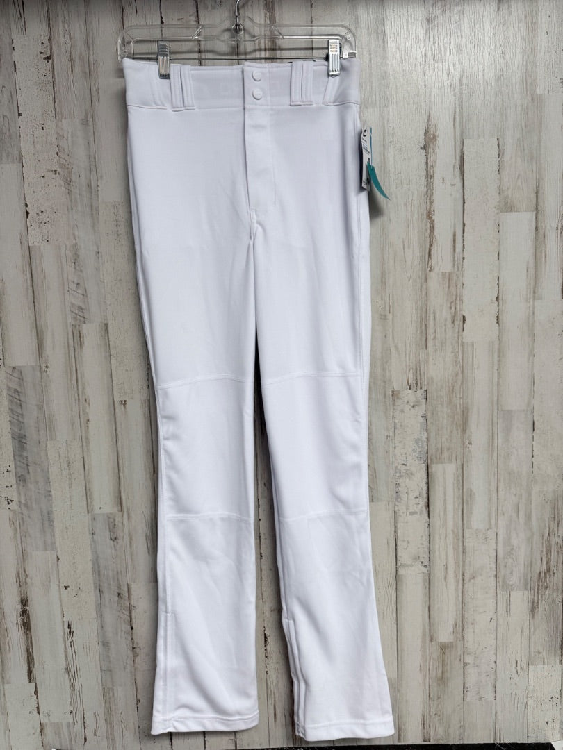 WHITE CHAMPRO NEW VELCRO BOTTOM BASEBALL PANTS, BOY 14