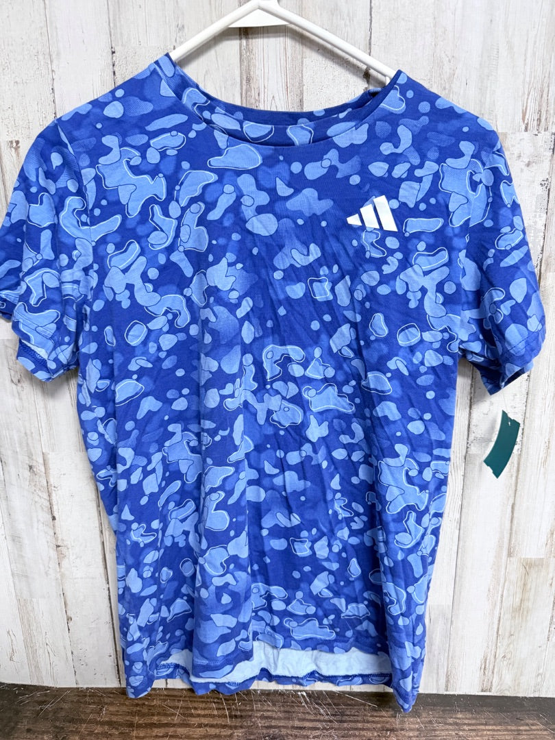 BLUE ADIDAS SPLATTER LOGO TEE, BOY 18/20