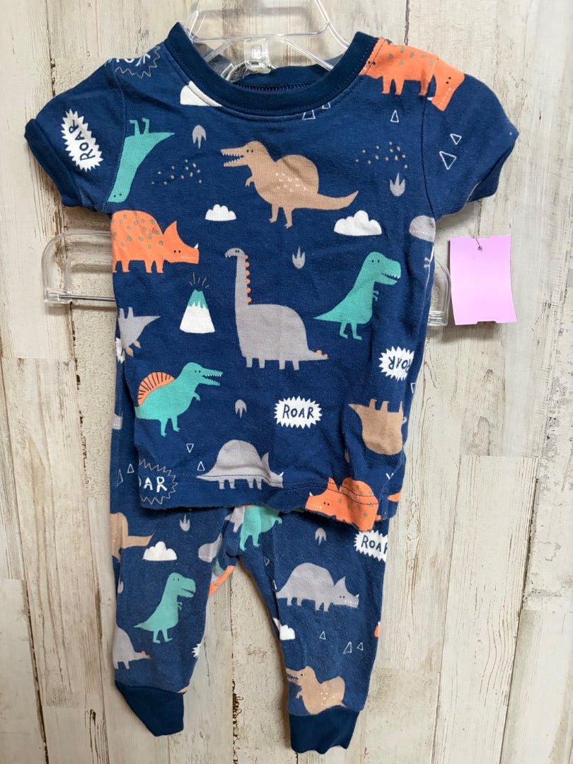 BLUE OLD NAVY DINO 2PC PJ SET, BOY 6-12M