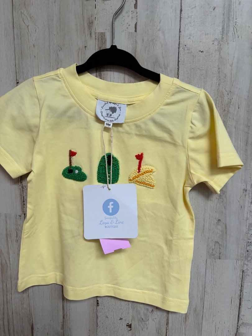 YELLOW SMOCKED BY LAYA NEW GOLF FRENCH KNOT TEE, BOY 9M