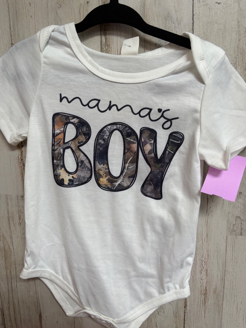 WHITE SHEIN MAMAS BOY CAMO TEE, BOY 9-12M
