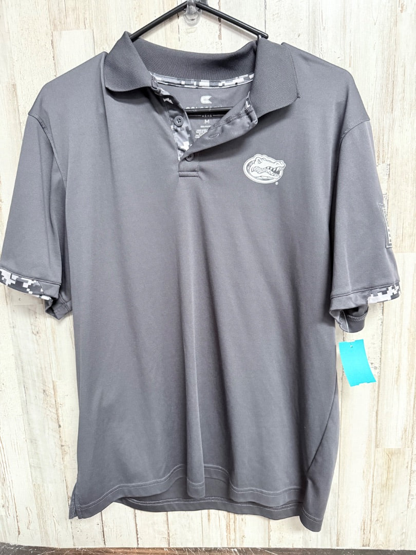 GREY COLOSSEUM FL GATOR DRY FIT POLO, BOY ADULT M