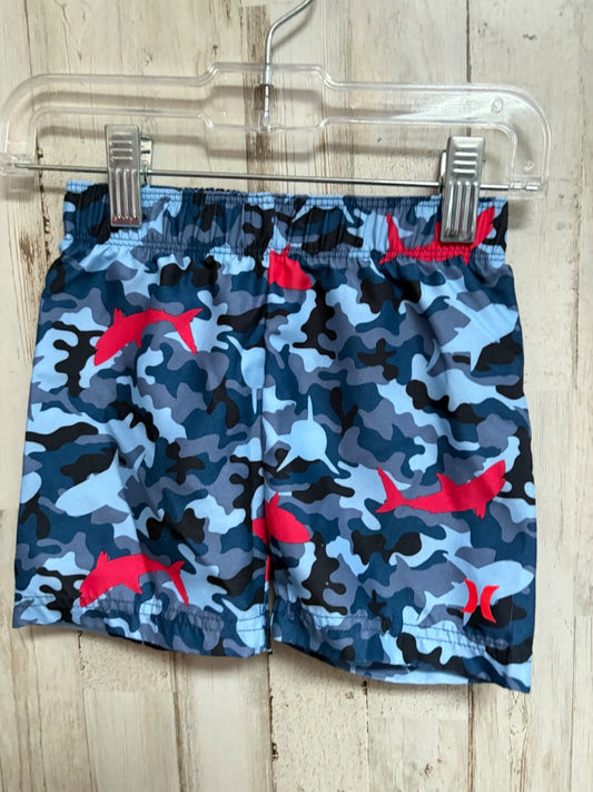 BLUE HURLEY CAMO SHARK SHORTS, BOY 12M