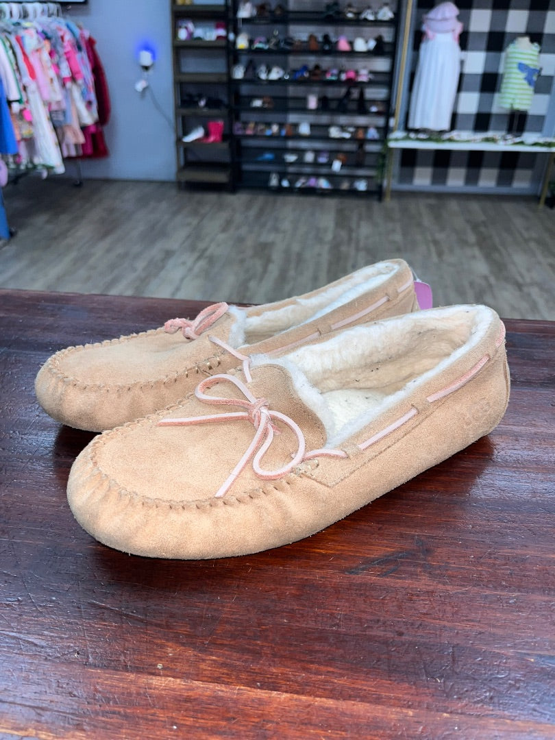 BROWN UGG FUR LINED SLIPPERS, SHOES A11