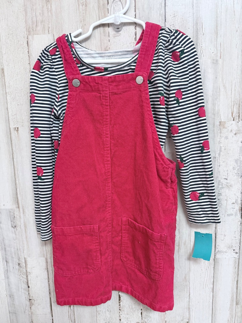 red CHILDRENS PLACE apple top w overall, girl 5t