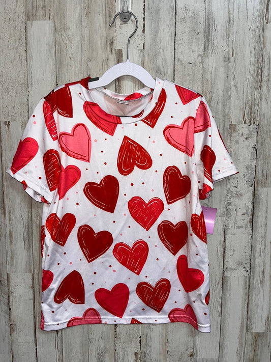 WHITE SHEIN HEART PRINT TEE, GIRL 7