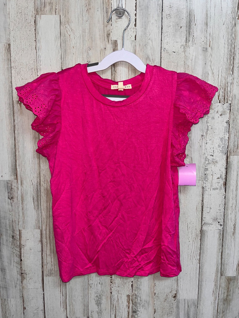 PINK COPPER KEY EYELIT SLEEVE TEE, GIRL 12/14