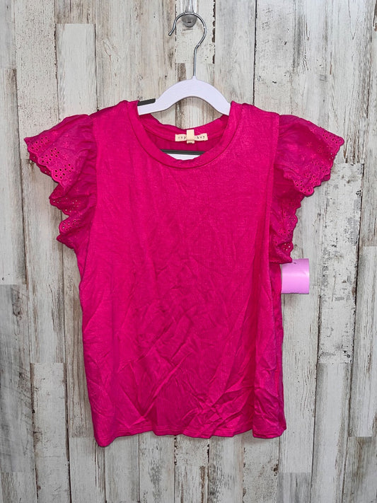PINK COPPER KEY EYELIT SLEEVE TEE, GIRL 12/14
