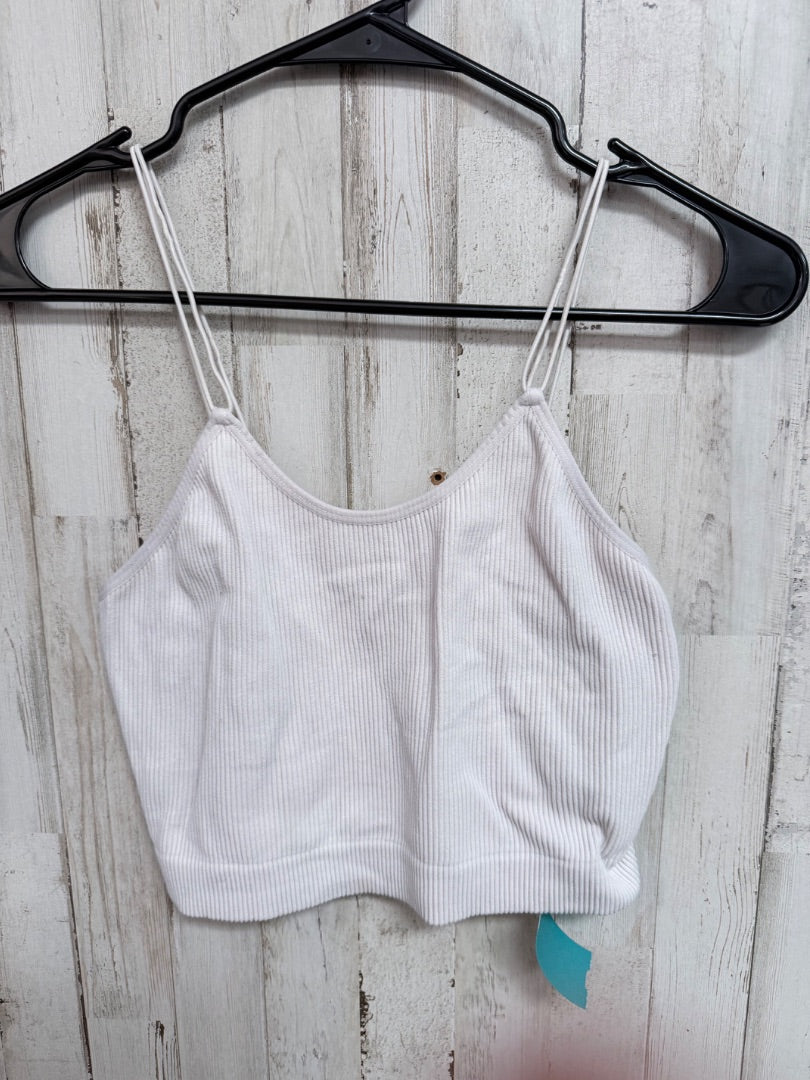 OFF WHITE  RIBBED CROP TANK, LADIES L
