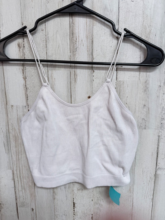 OFF WHITE  RIBBED CROP TANK, LADIES L