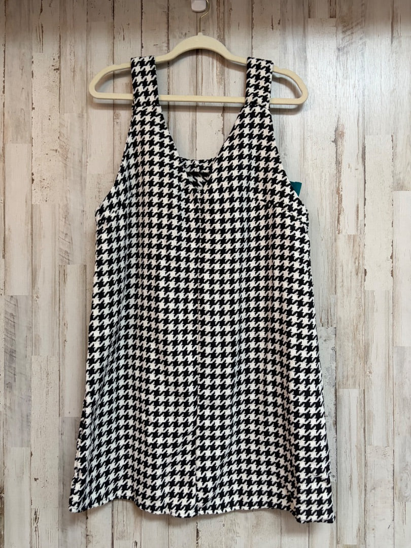 BLACK/WHITE SHEIN HERRINGBONE DRESS, LADIES L