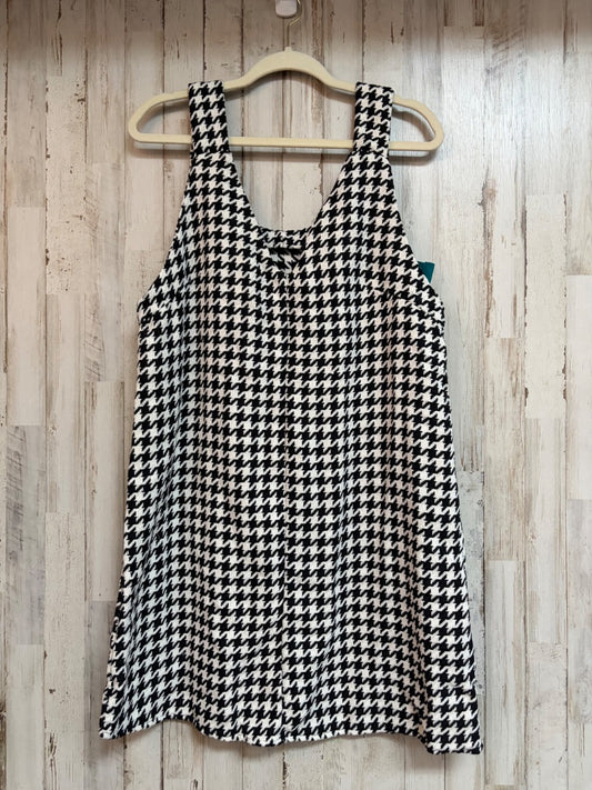 BLACK/WHITE SHEIN HERRINGBONE DRESS, LADIES L