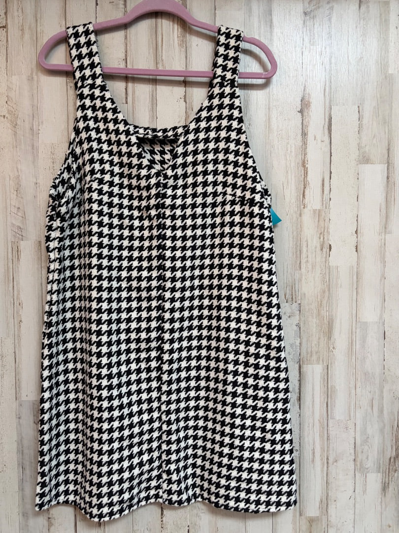 BLACK/WHITE SHEIN TANK HERRINGBONE DRESS, LADIES L