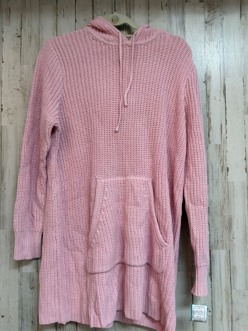 PINK WOMAN WITHIN KNIT LONG HOODED SWEATER 18/20, LADIES 2X