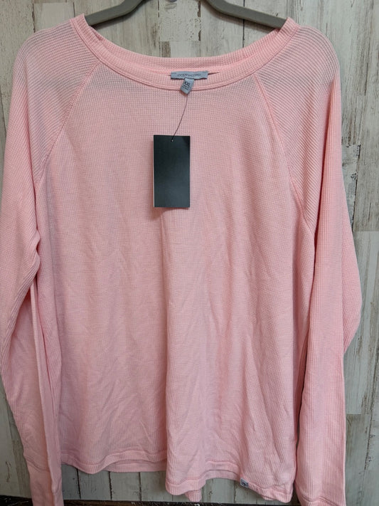LIGHT PINK OCEAN + COAST NEW WAFFLE KNIT LONG SLEEVE, LADIES 2X