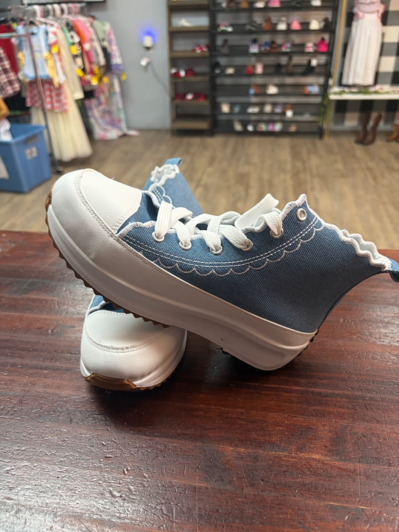 DENIM LOVE 83 NEW SCALLOP PLATFORM HIGH TOPS, SHOES A8