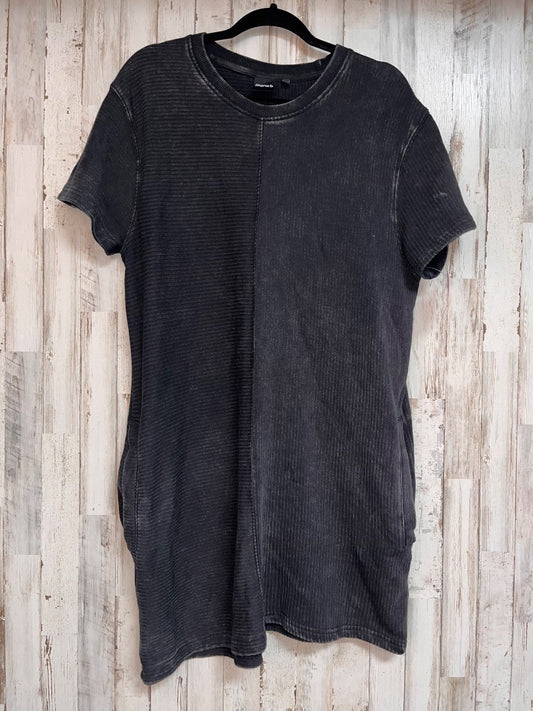 GREY MONO B RIBBED POCKET TSHIRT DRESS, LADIES M
