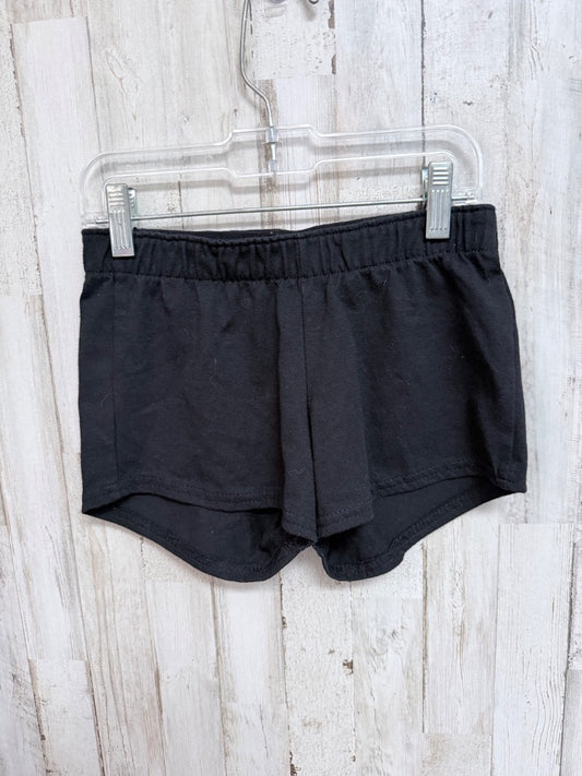 BLACK VARSITY COTTON SHORTS, GIRLS 6/7