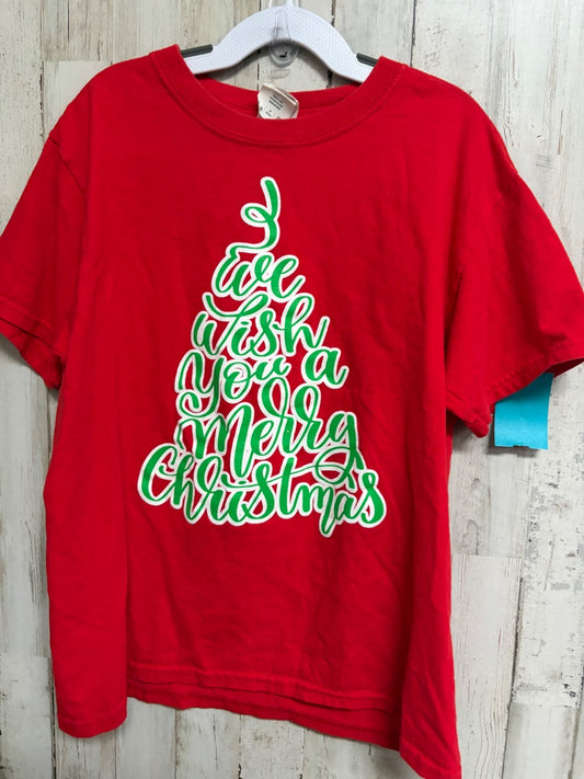 RED GILDAN WISH YOU A MERRY CHRISTMAS TEE, GIRL 7