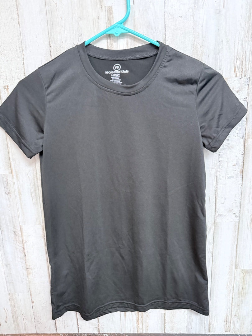 BLACK REAL ESSENTIALS DRI FIT TOP, GIRLS 10/12