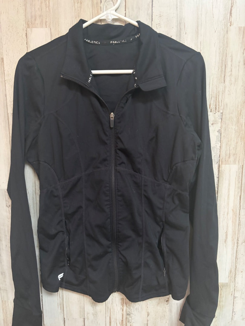 BLACK FABLETICS ZIP JACKET, LADIES M