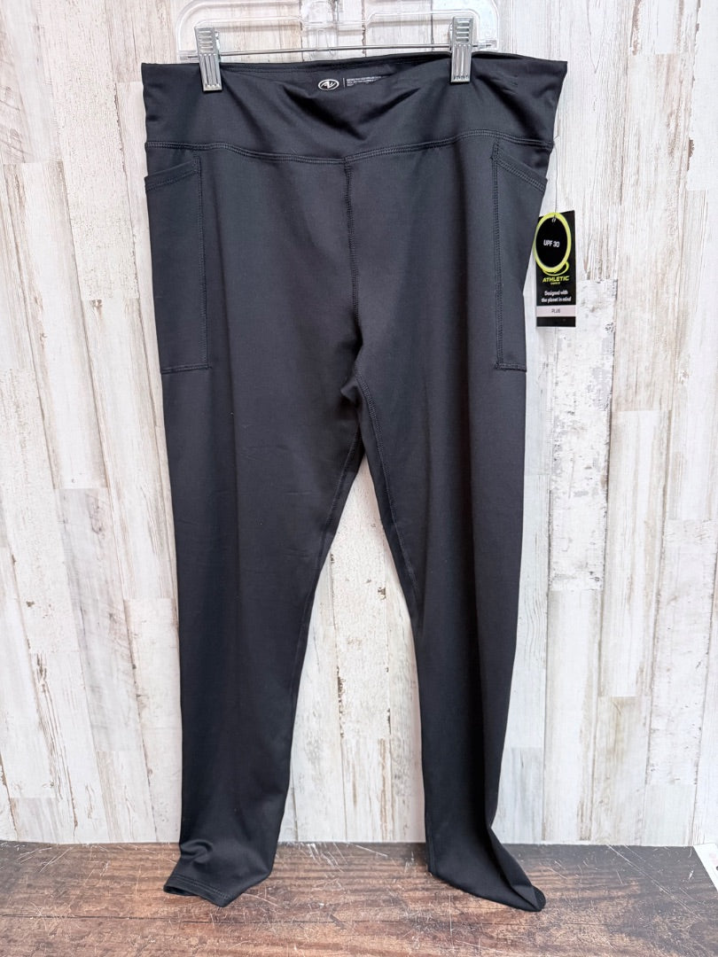BLACK ATHLETIC WORKS POCKET LEGGINGS, GIRLS 14/16 PLUS