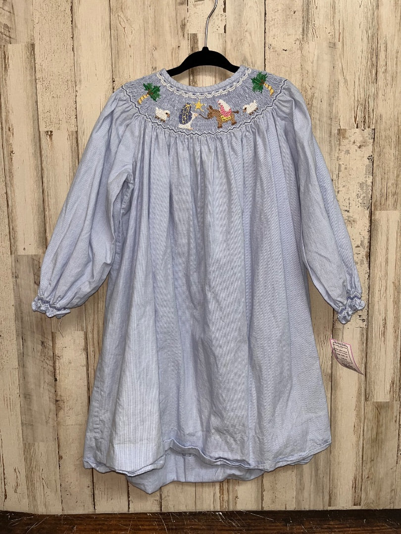 LIGHT BLUE ORIENT EXPRESSED MARY & JOSEPH SMOCKED DRESS, GIRL 4T