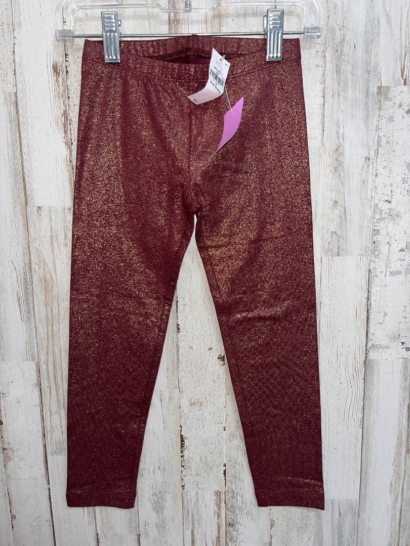 MAROON/GOLD OLD NAVY NEW SHIMMER LEGGINGS, GIRL 4T
