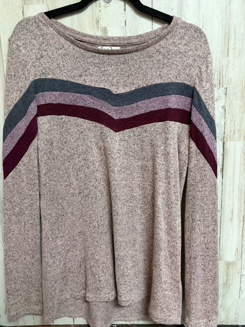 PINK MAURICES STRIPE HEATHERED KNIT TOP, LADIES M