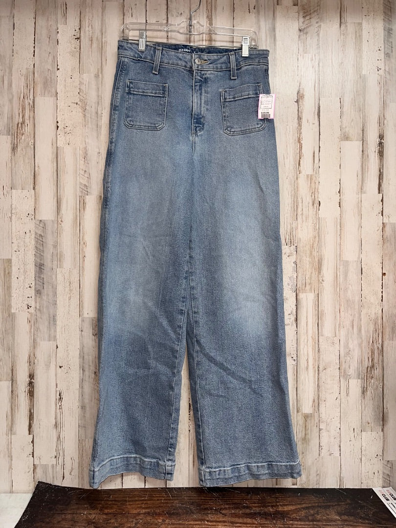 MED WASH DENIM OLD NAVY SZ 8 EXTRA WIDE LEG JEANS, LADIES M