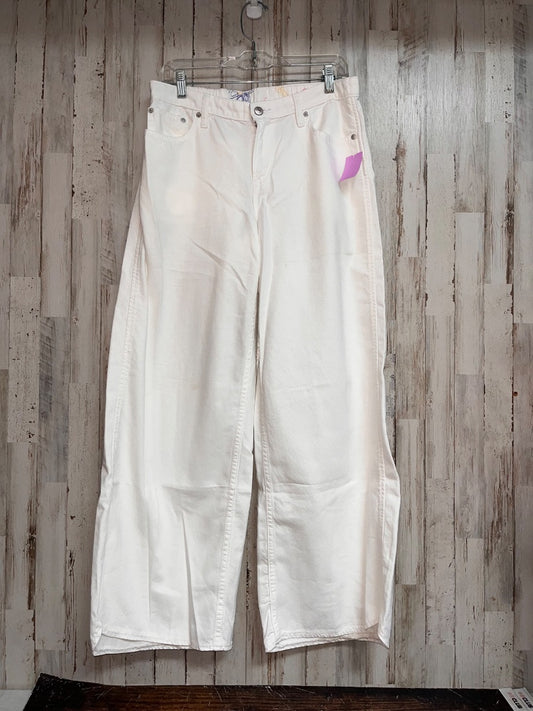 OFF WHITE AMERICAN EAGLE WIDE LEG JEANS, LADIES M