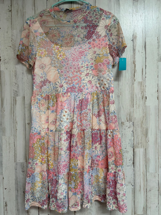 PINK LILY ROSE FLORAL SHEER LAYERED DRESS, LADIES L