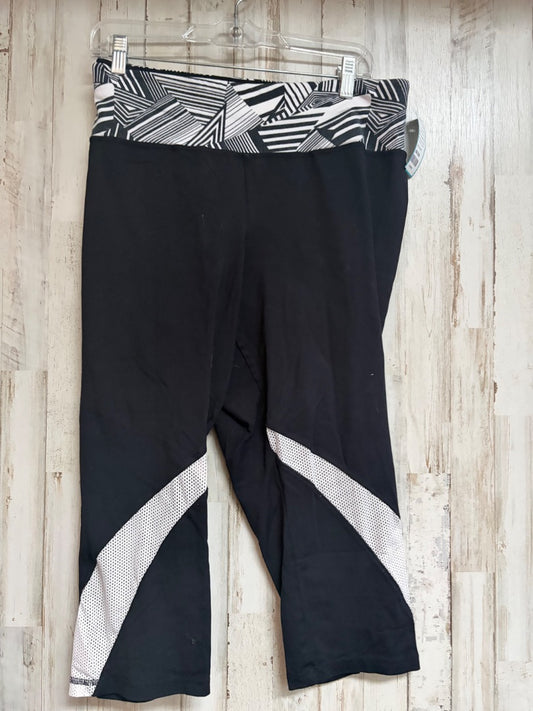 BLACK/WHITE LIVI 22/24 ATHLETIC LEGGINGS, LADIES 3X